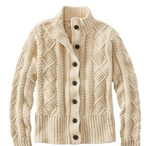 LLBean Signature Cotton Fisherman Button‑Front Cardigan – Women’s XS Regular